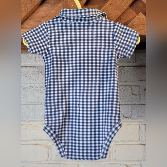 Little Treasure Plaid Bodysuit With bowtie 0-3 - Picture 4 of 4